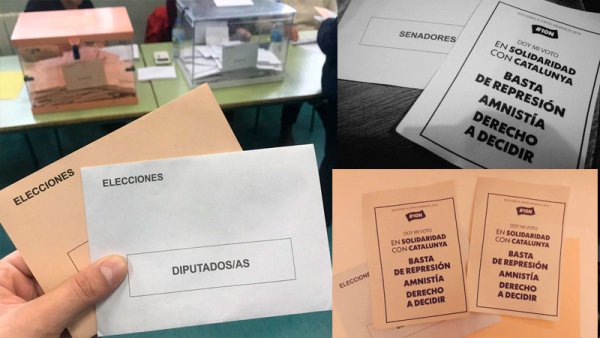 El #VotoNuloxCatalunya ha estado presente en las urnas este 10-N 