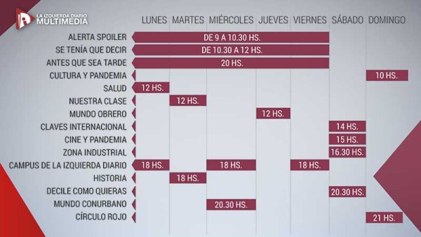 Conocé toda la programación de La Izquierda Diario Multimedia