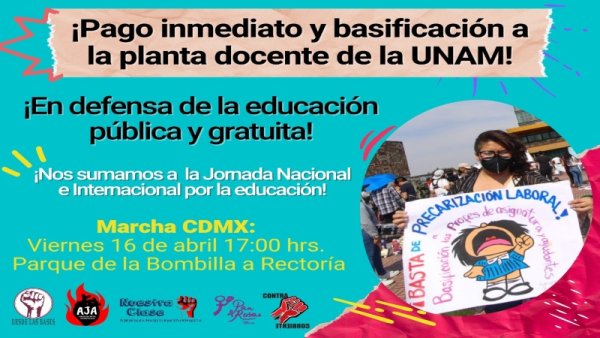 UNAM: Jornada de lucha por la basificación y dignificación del trabajo docente