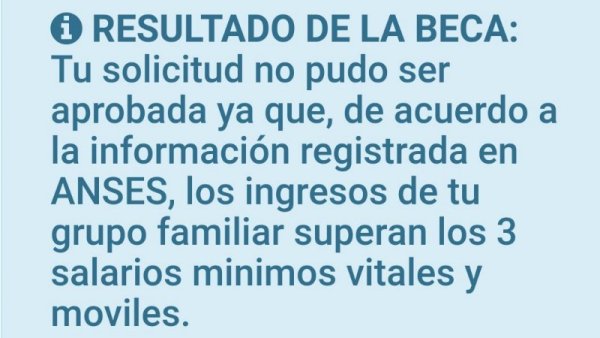 Resultado de la beca Progresar: negativo para miles de estudiantes 