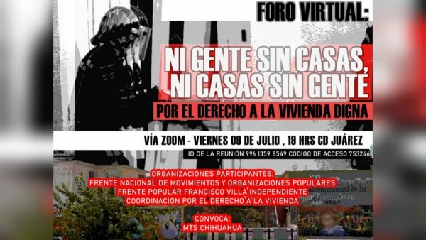 Foro virtual: “Ni gente sin casas, ni casas sin gente”