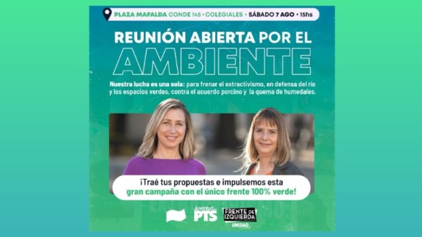 Reunión abierta en defensa del ambiente con Myriam Bregman