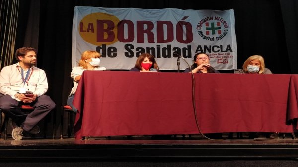 Acto en repudio al ataque de la patota de Héctor Daer a trabajadores de la lista Bordó