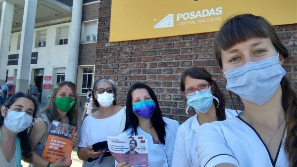 La campaña del Frente de Izquierda Unidad desde la primera línea del Hospital Posadas