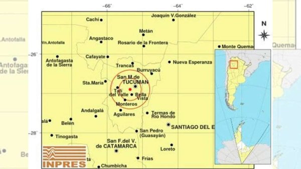 Un fuerte sismo sacudió a Tucumán durante la madrugada 