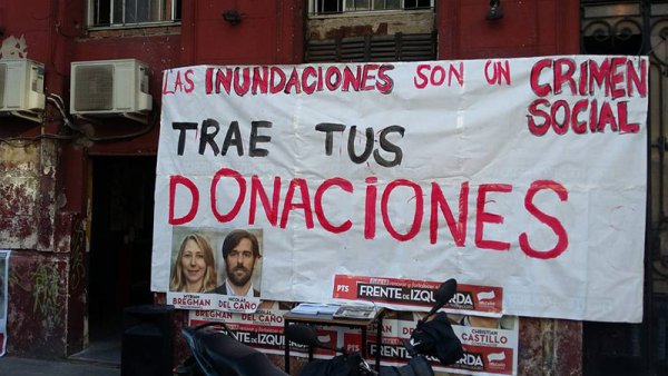 Jóvenes trabajadores solidarios con los inundados