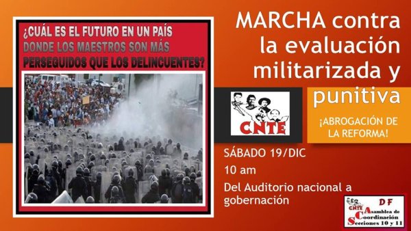 Marcha este 19 de diciembre contra la evaluación punitiva