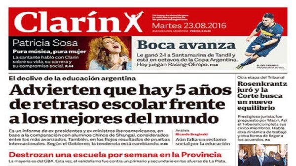 Clarín haciendo “periodismo de guerra” contra los docentes