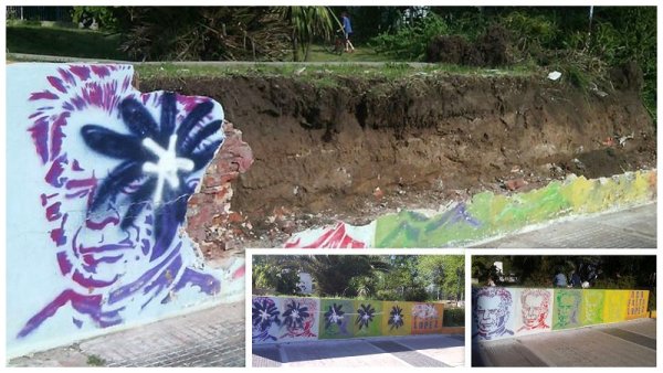 Destrucción de mural en memoria de Jorge Julio López en la tierra de Grindetti 