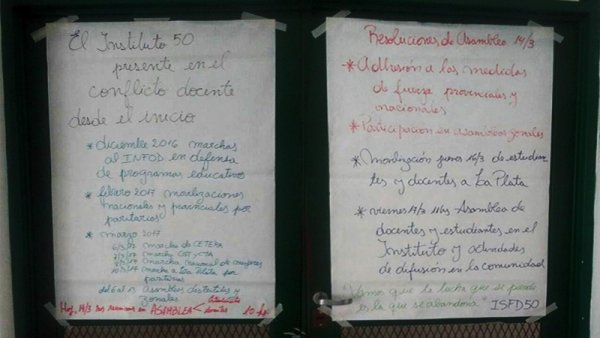 Instituto 50 de Berazategui: “Si ganan los docentes, ganamos todos”