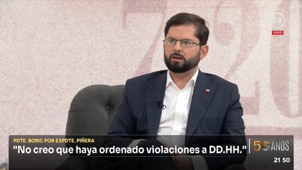 Boric: "no creo que Piñera haya ordenado las violaciones a los DDHH"