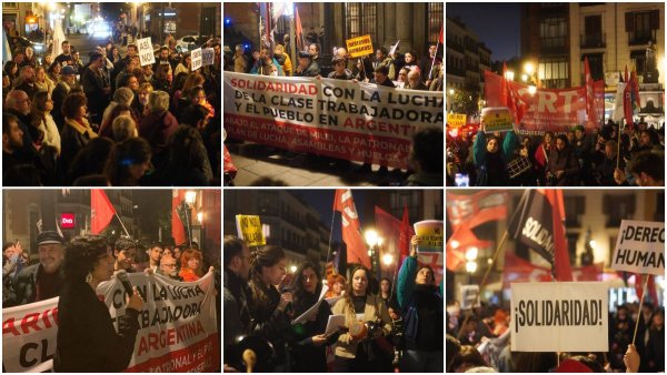 Cientos de personas se solidarizan en Madrid con el paro general en Argentina al grito de “Milei basura, vos sos la dictadura” 