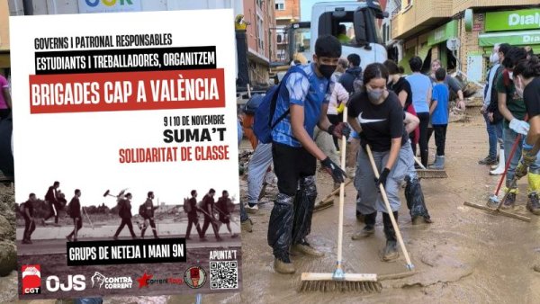 Estudiantes y trabajadores de las universidades catalanas organizan brigadas de voluntarios a Valencia