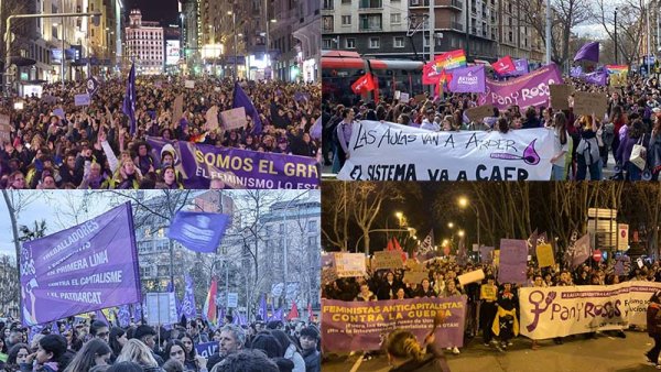 Masivas manifestaciones feministas toman las calles este 8M 