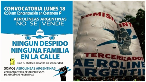 Tercerizados despedidos de Aerolíneas Argentinas convocan a concentración en La Costanera