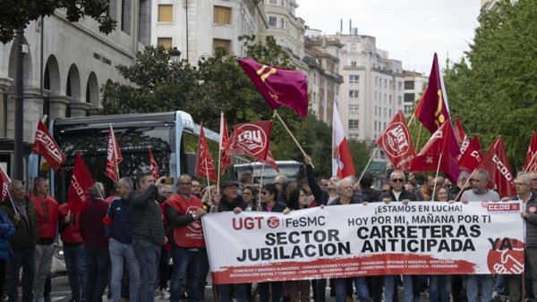 Primera jornada de huelga estatal del transporte de pasajeros por la jubilación a los 60 años