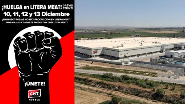 Huelga de cuatro días en Litera Meat (Binéfar), el mayor matadero de Aragón y de Europa 