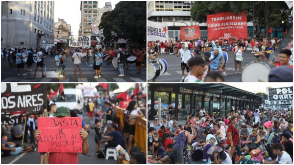 Tercer día de permanencia de la Unidad Piquetera frente a Desarrollo Social 