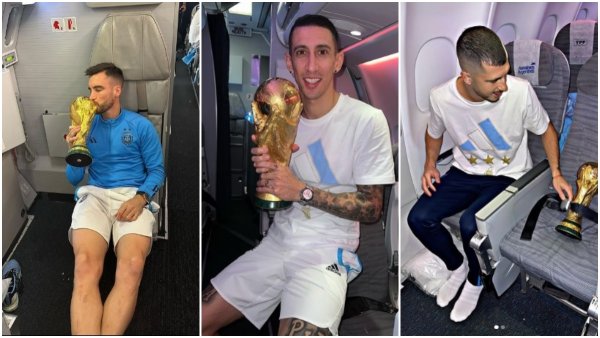 Fotos con la Copa, sonrisas y rostros de alivio: así fue el retorno de la Selección desde Qatar