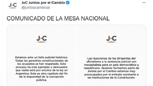 Juntos por el Cambio festejó la condena a CFK y reivindicó a la casta judicial