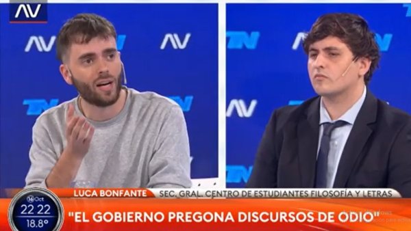 Se hizo viral: picante cruce entre Luca Bonfante y el libertario Fran Fijap en A Dos Voces