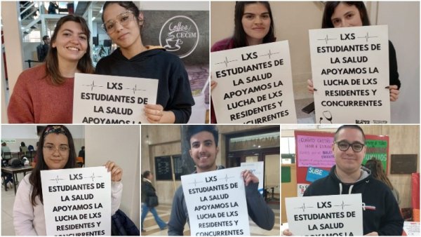 Estudiantes de la salud llenan de solidaridad a residentes y concurrentes de CABA