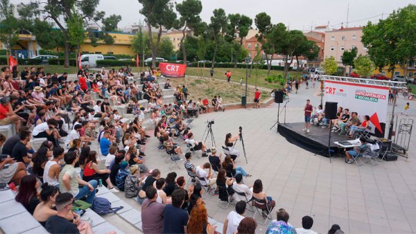 Elecciones europeas: más de 300 personas colman el acto de cierre de campaña de la CRT en Vallecas