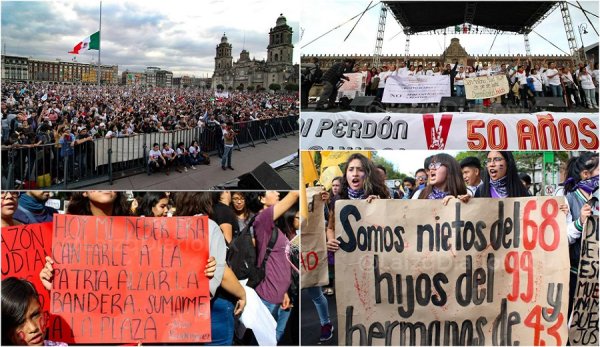 Una multitud en las calles de México a 50 años de la masacre de Tlatelolco