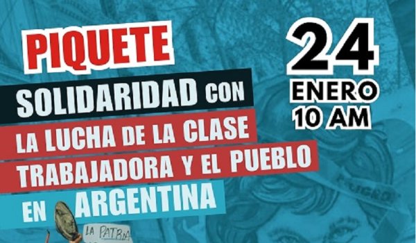 Acciones en Venezuela en solidaridad con el paro del 24 de enero en Argentina