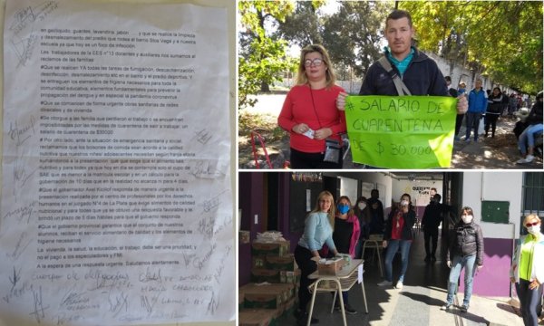 Docentes y familias se organizan por una alimentación adecuada y un salario de cuarentena