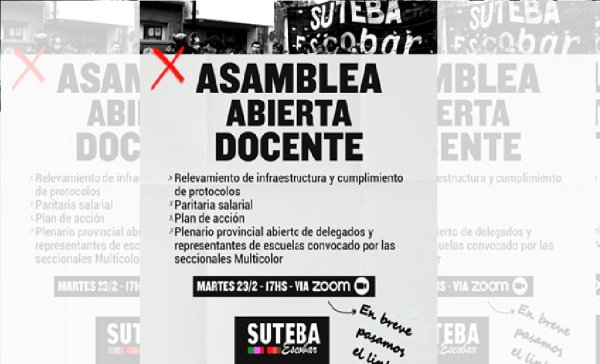 Recuperemos la democracia sindical en SUTEBA Escobar