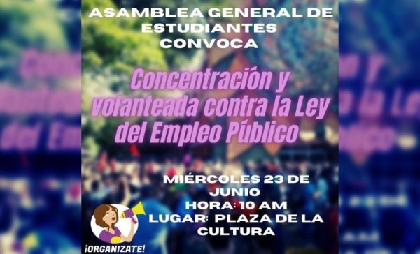 Asamblea estudiantil de emergencia mantiene manifestaciones contra Ley de Empleo Público.