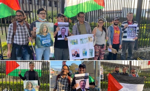 Mitin en solidaridad con Palestina frente a Casa Presidencial