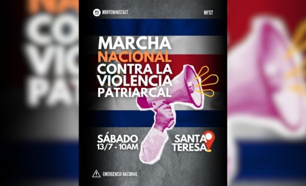 Marcha contra violencia patriarcal en Cóbano