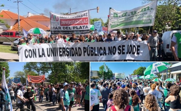 Mar del Plata: masiva movilización en repudio a la llegada de Milei