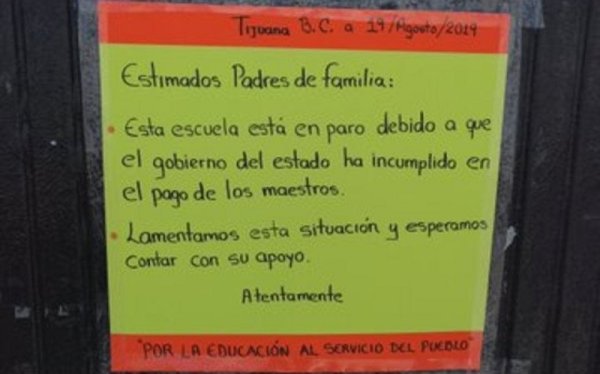 Baja California: Con paro laboral maestros exigen pago de adeudos a profesores interinos 