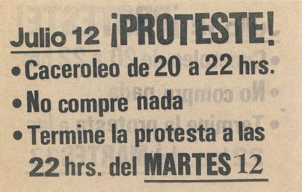 12 de julio de 1983: Tercera protesta nacional contra la dictadura