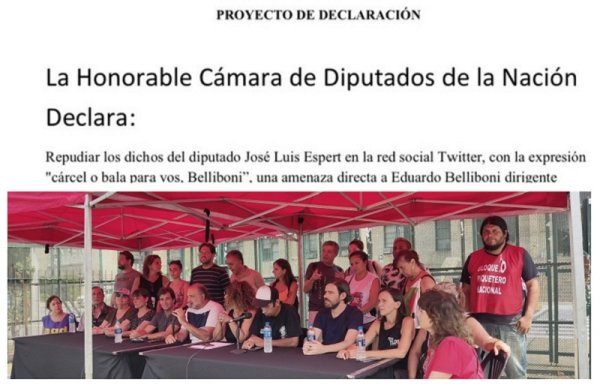 Campaña de repudio contra las declaraciones de Espert sobre Belliboni 