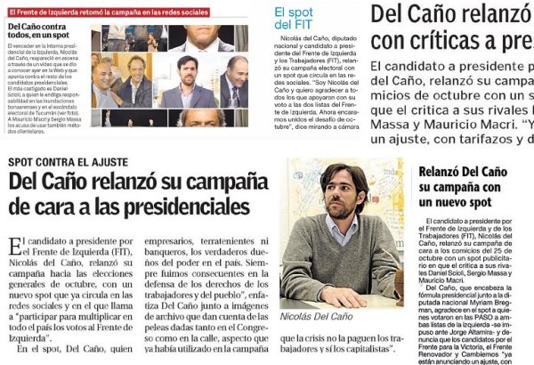 “Del Caño contra todos”: amplia repercusión del spot y relanzamiento