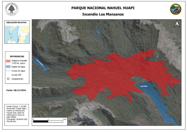 Más de 4000 hectáreas arrasadas por el incendio en Parque Nacional Nahuel Huapi