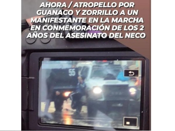 Brutal: Nuevamente carabineros atropella a manifestante