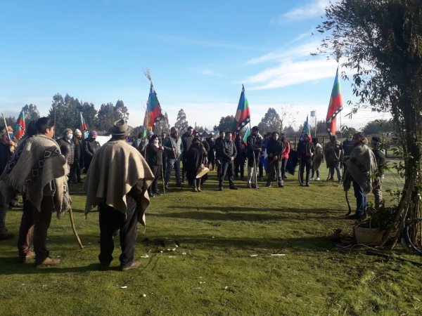 Comunidades mapuche marchan en contra de línea de alta tensión en La Araucanía