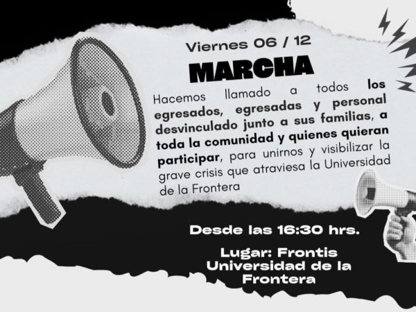  Ex estudiantes de la UFRO convocan este viernes a marchar contra los despidos y la crisis de la educación pública