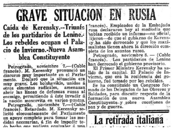 1917: Octubre Rojo llega a la prensa venezolana