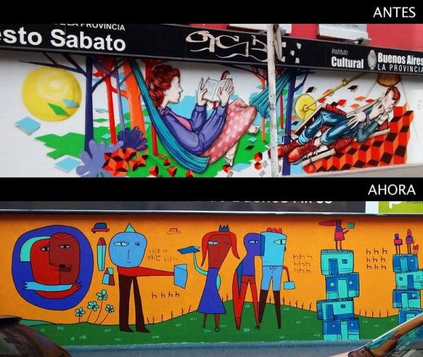 Otra vez ataque al arte independiente: tapan emblemático mural de artista local