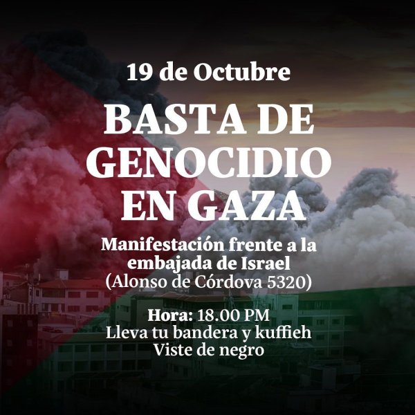 Manifestación este jueves frente a Embajada de Israel