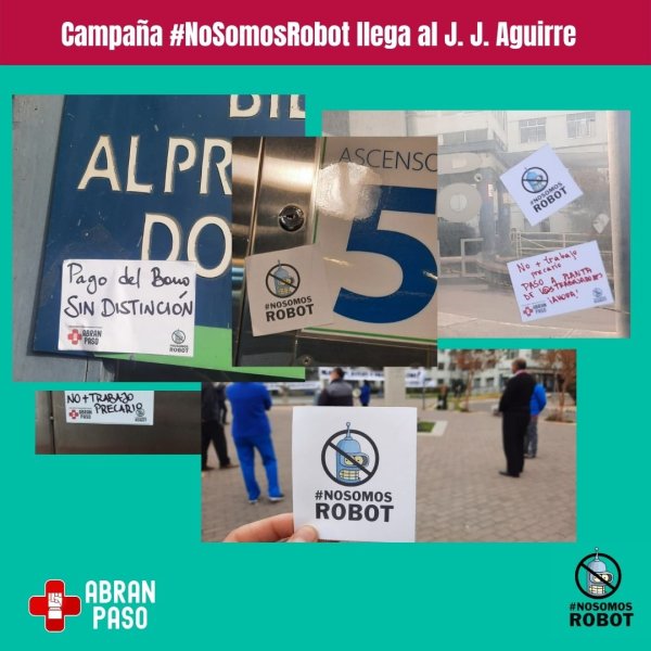 Hospital J.J. Aguirre: Trabajadores de Abran Paso se suman a la campaña #NoSomosRobot