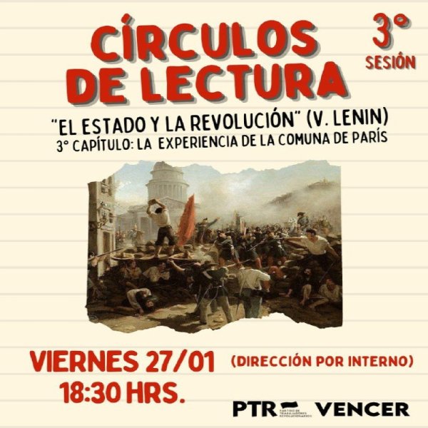 Súmate a la 3era sesión del círculo de lectura: “El Estado y la revolución”