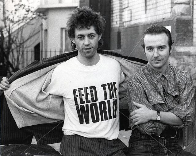 Bob Geldof (The Boomtown Rats) y Midge Ure (Ultravox), organizadores del evento.