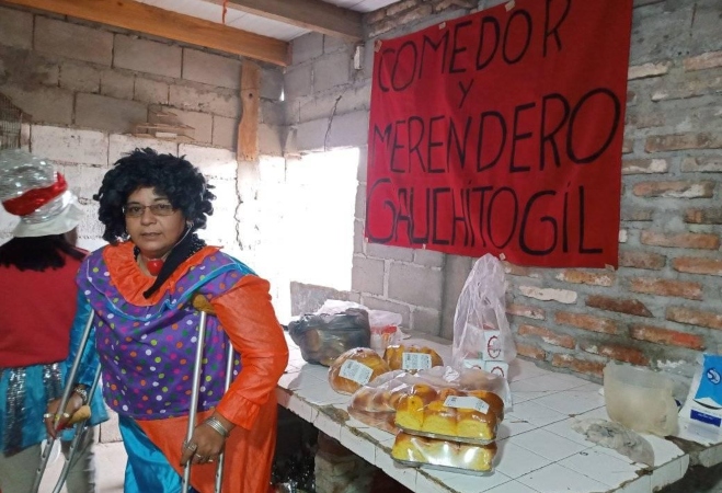 María Rivero en Merendero Gauchito Gil, preparando festejos por el día de la niñez